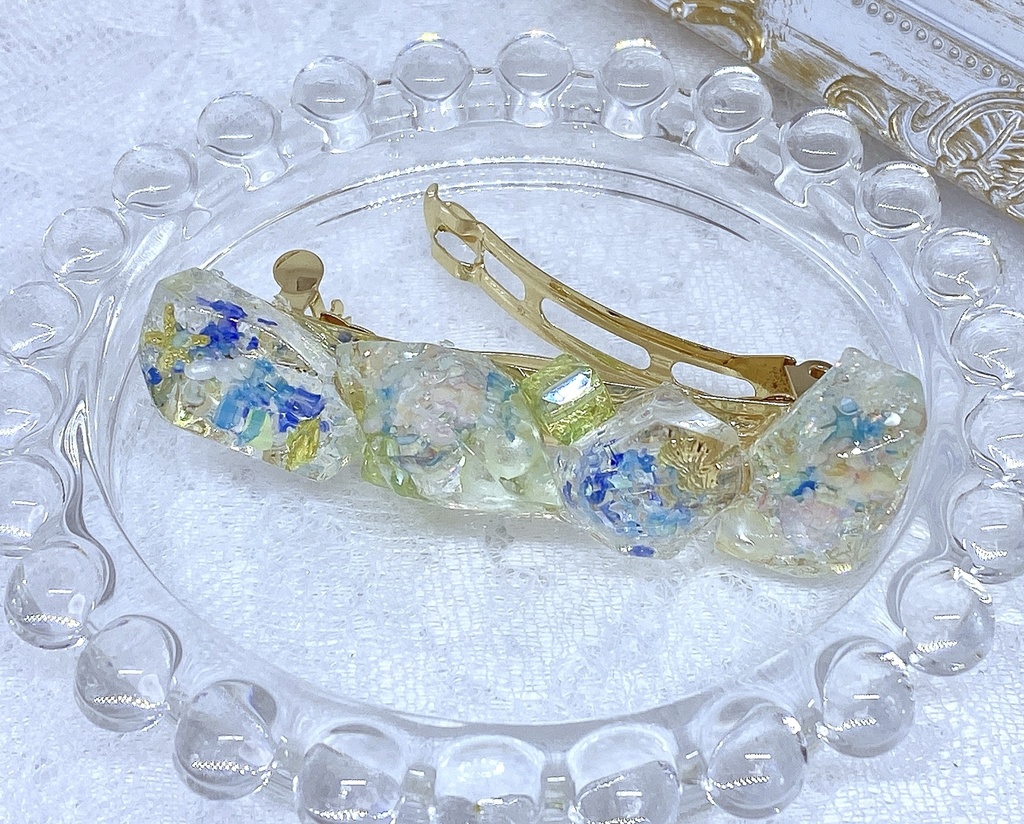 バレッタ 海の宝石 ターコイズブルー グリーン ａｍａｎｅ Booth