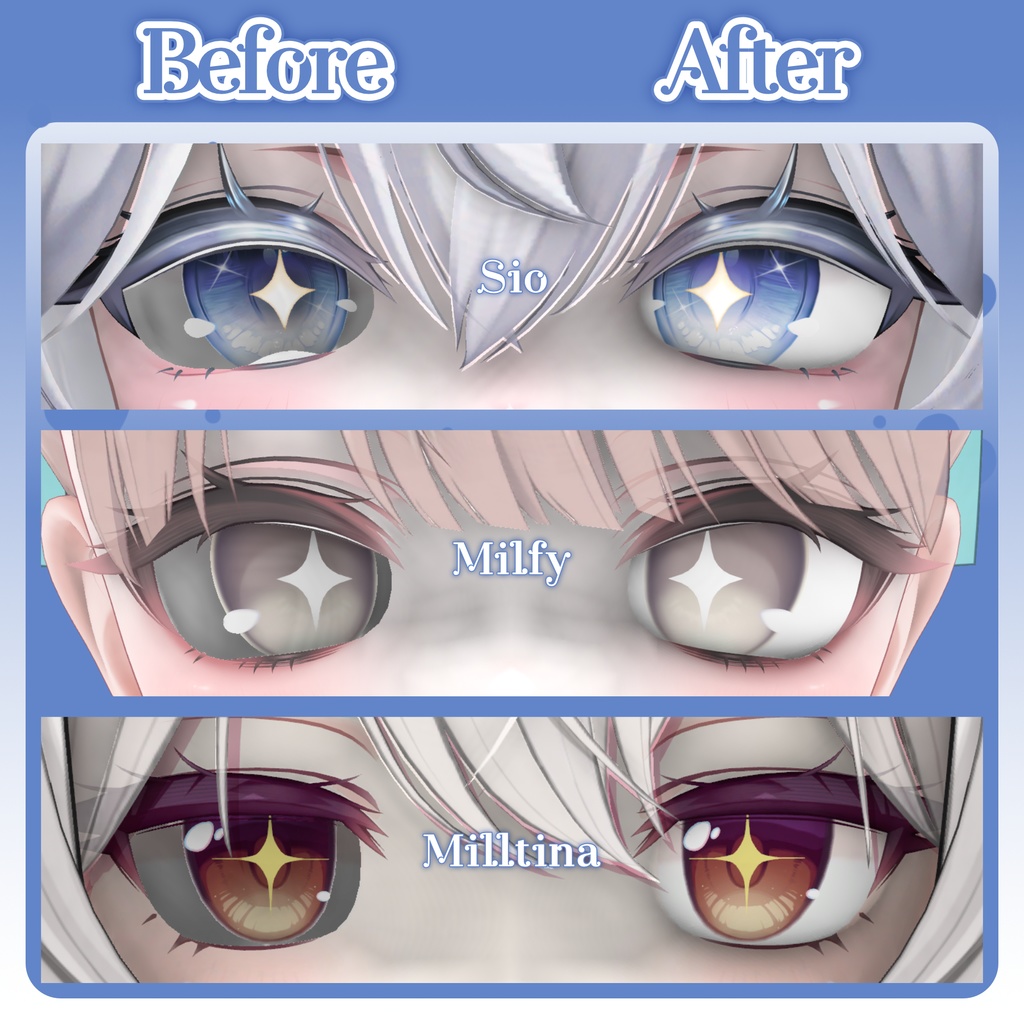 ✨本日限定無料DL✨∥ 11avatarセミ対応 ∥ 004_WhiteEye Brightener. AO対応 ∥ Bye-bye AO shadows! ∥