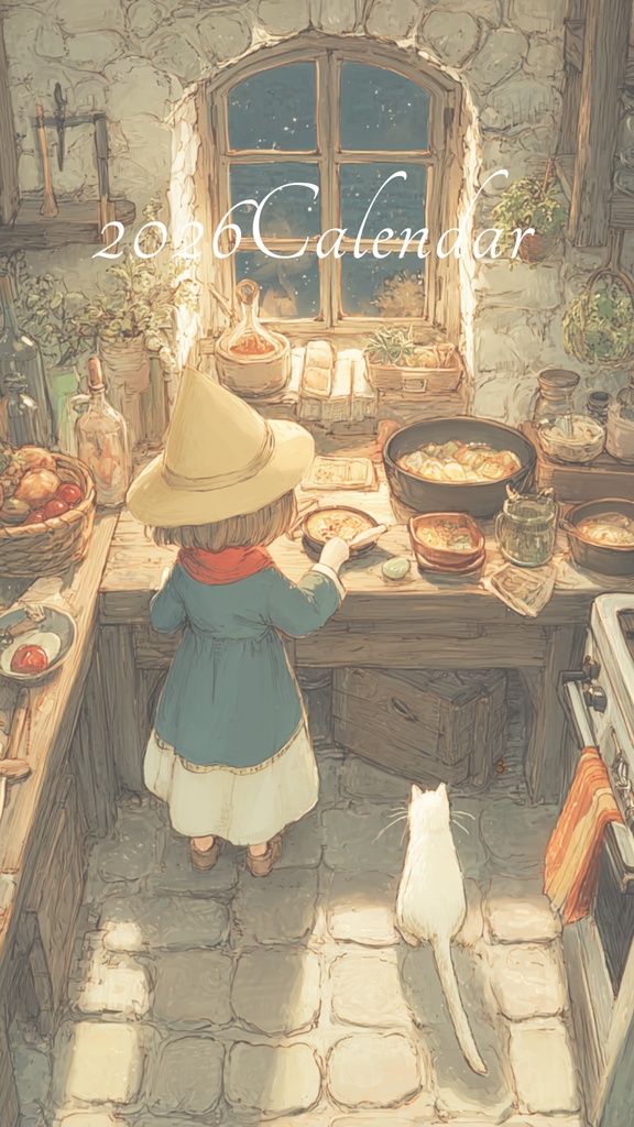 2026年魔女のショコラと白猫カレンダーNo.2