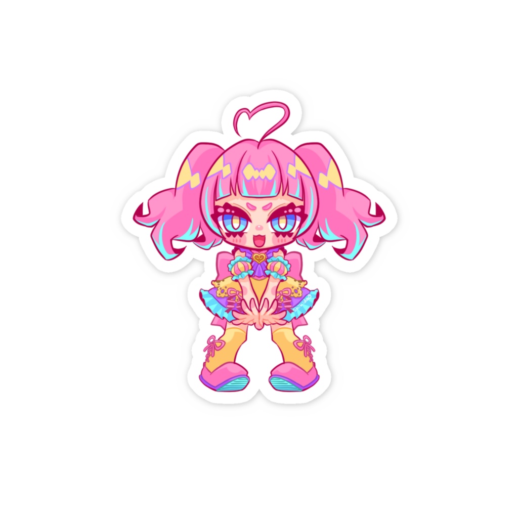 ピンクツインテちゃんステッカー