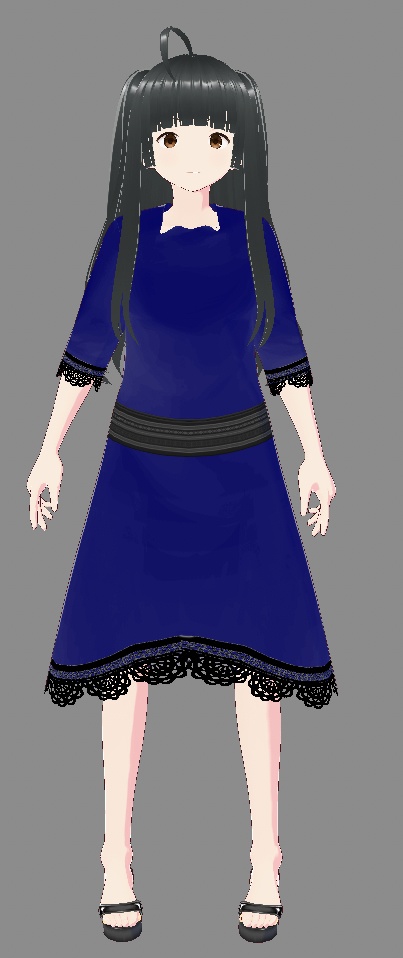 [VRoid] Blue dress with lacework