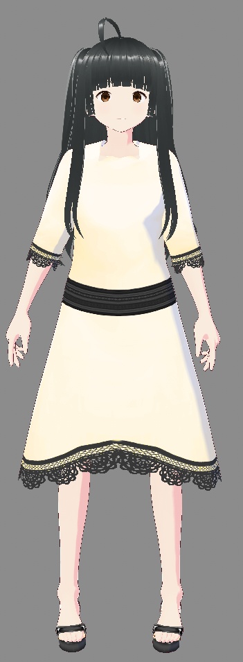 [VRoid] Yellow dress with lacework