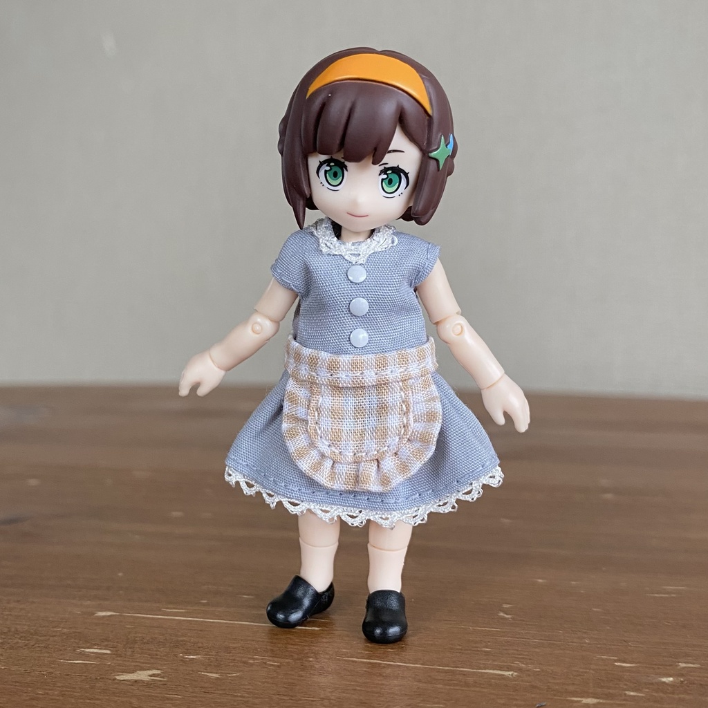 エプロンワンピ(ブルーグレー)
