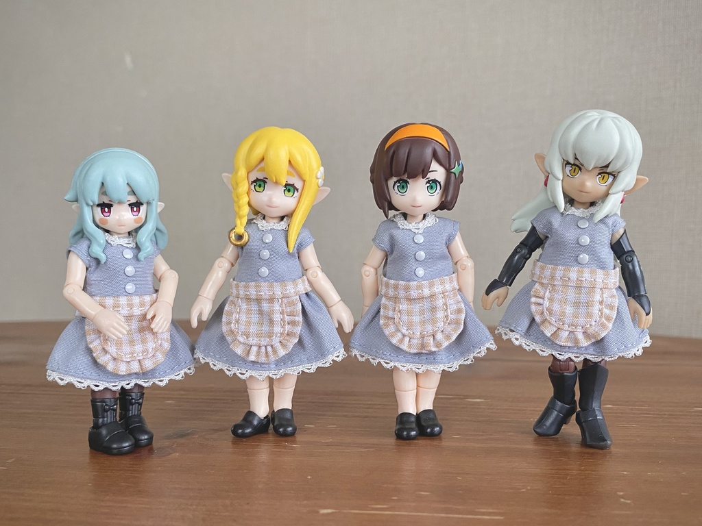 エプロンワンピ(ブルーグレー)