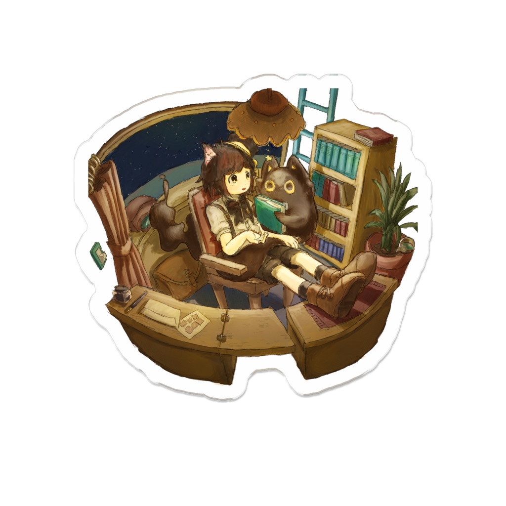 シャルとミタマのほわほわアクリルバッジ