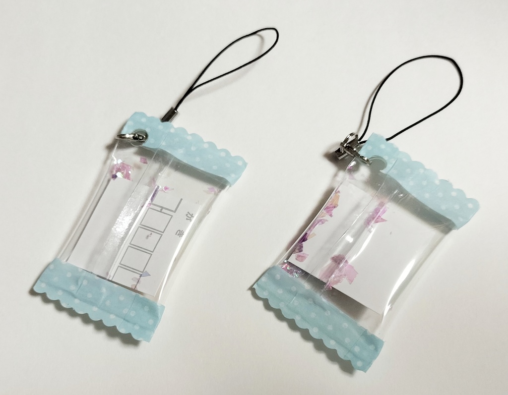 【手作り】夏のシャカシャカキーホルダー