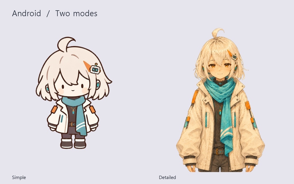 [PNGTuber] Android Girl — Chibi + Storybook