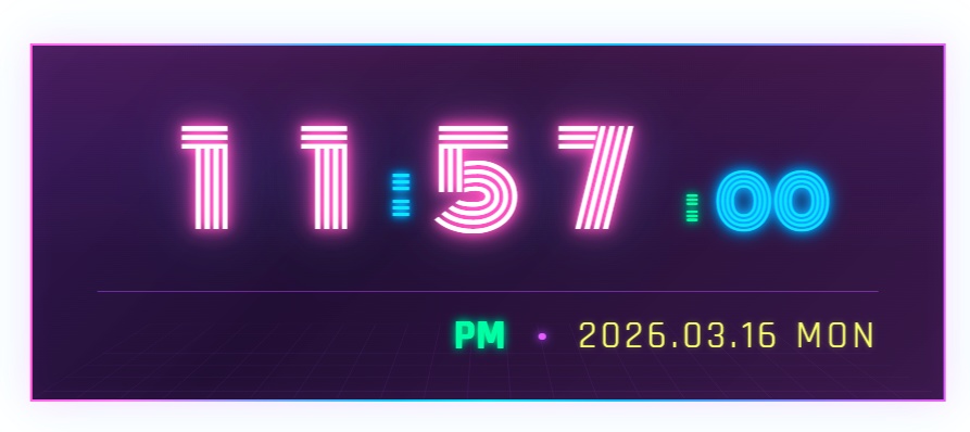 ヴェイパーウェイヴ風 デジタル時計ウィジェット【OBS配信素材・Vtuber向け】