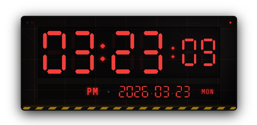 7セグメント式 デジタル時計ウィジェット【OBS配信素材・Vtuber向け】