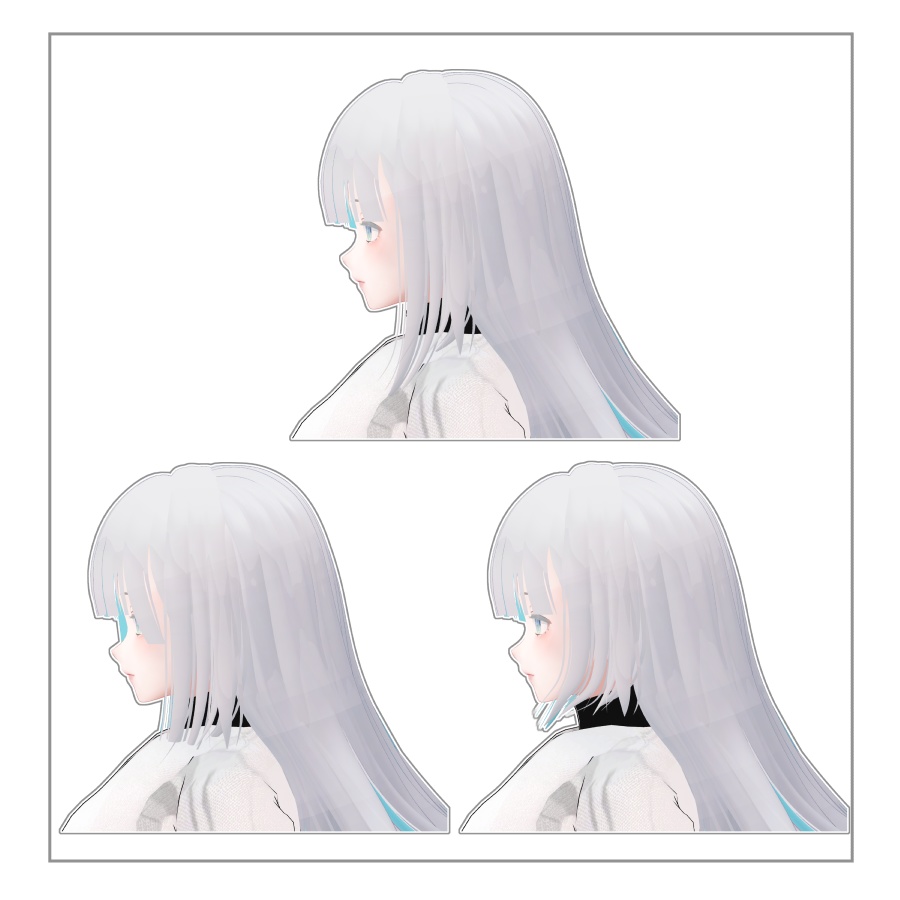 3Dヘアモデル GiselleHair