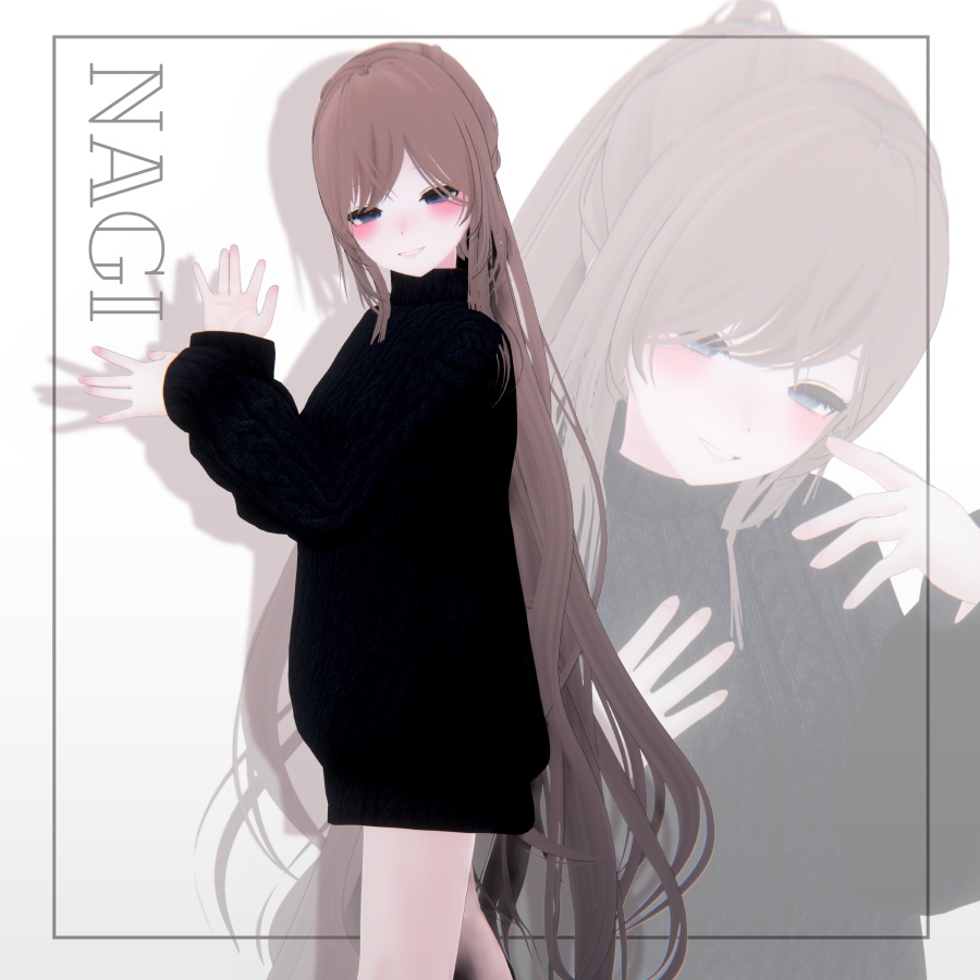 3Dヘアモデル YunLongPonite【VRC Hair】