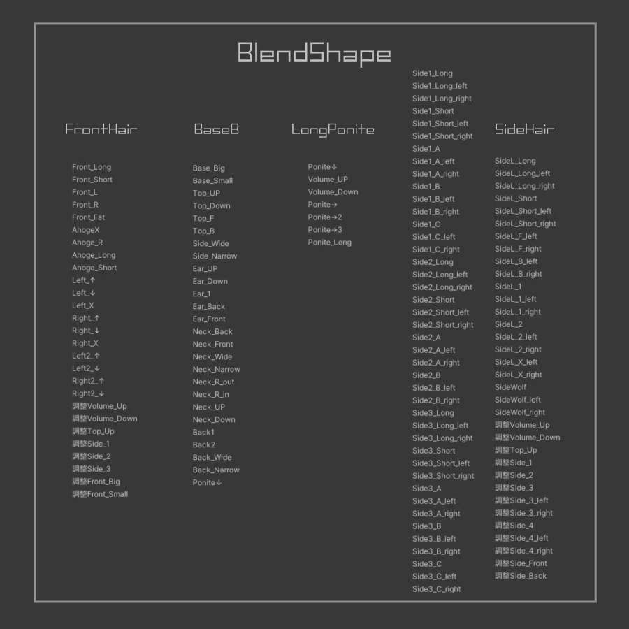 3Dヘアモデル YunLongPonite【VRC Hair】