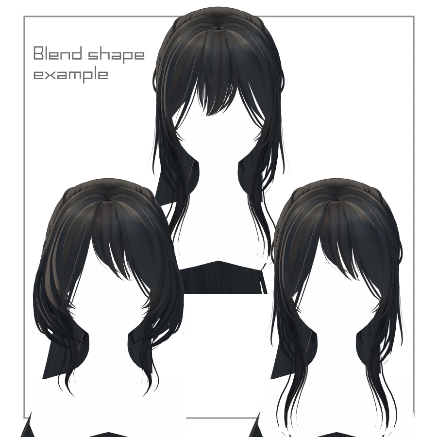 3Dヘアモデル YunLongPonite【VRC Hair】