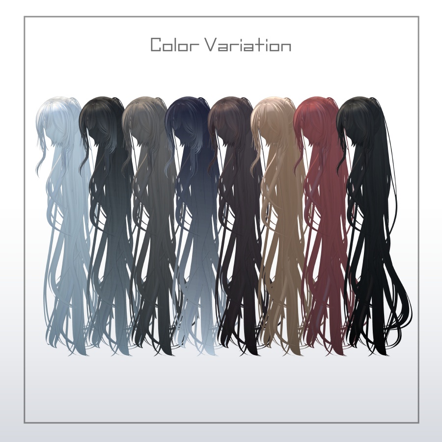 3Dヘアモデル YunLongPonite【VRC Hair】