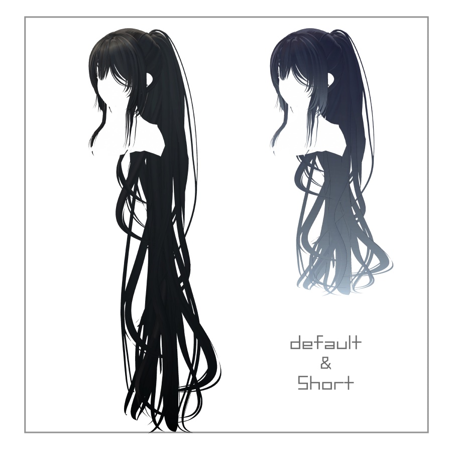 3Dヘアモデル YunLongPonite【VRC Hair】