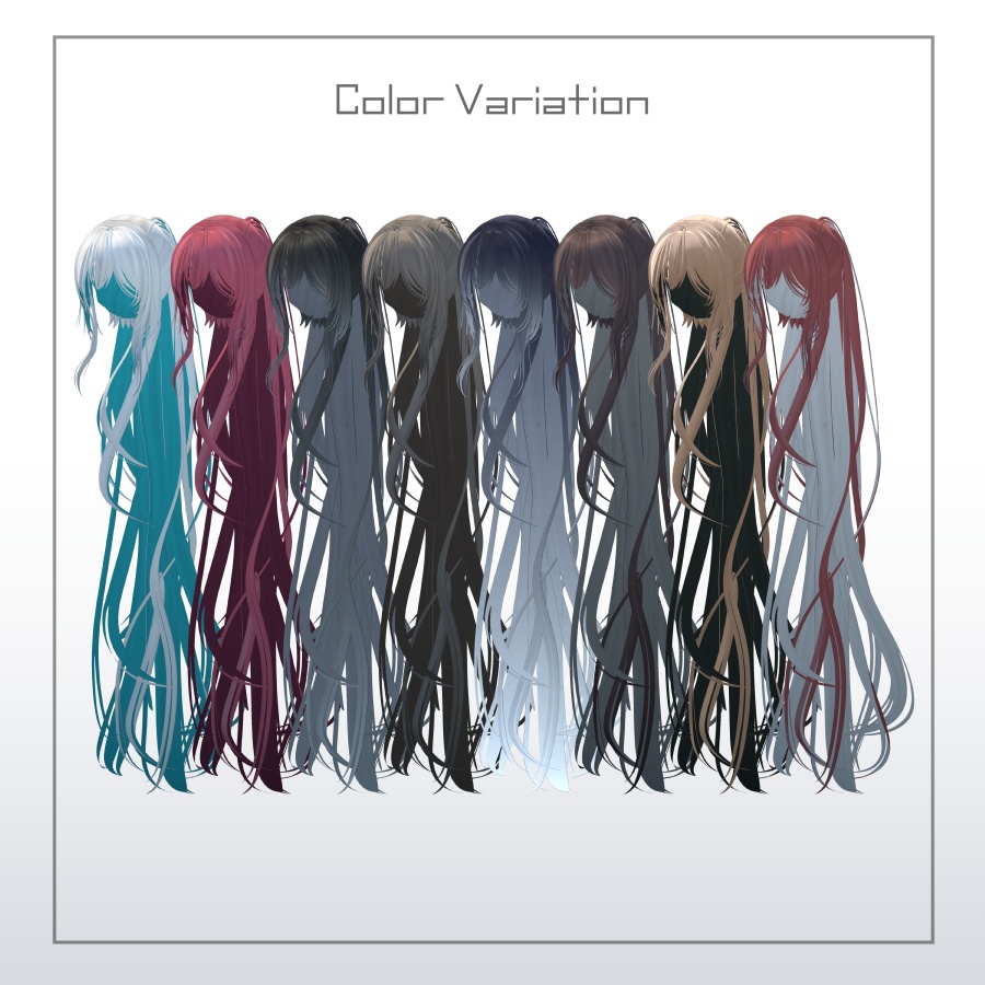 3Dヘアモデル YunLongPonite【VRC Hair】