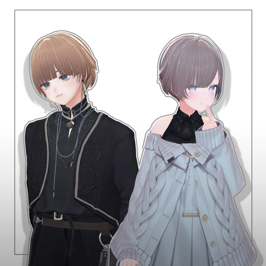 3Dヘアモデル VeilynShort【VRC Hair】