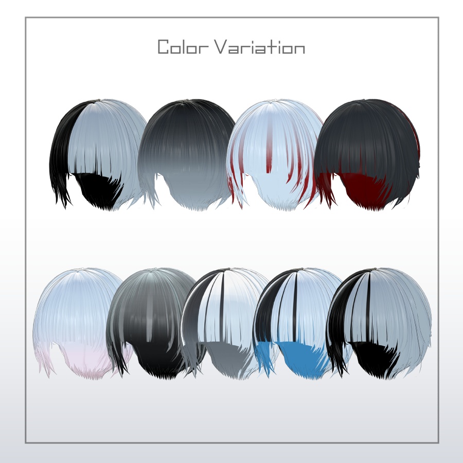 3Dヘアモデル VeilynShort【VRC Hair】