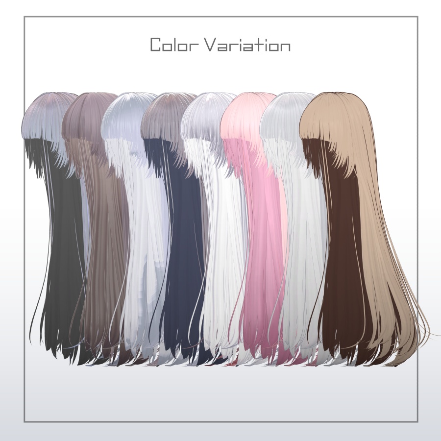 3Dヘアモデル VeilynLong【VRC Hair】
