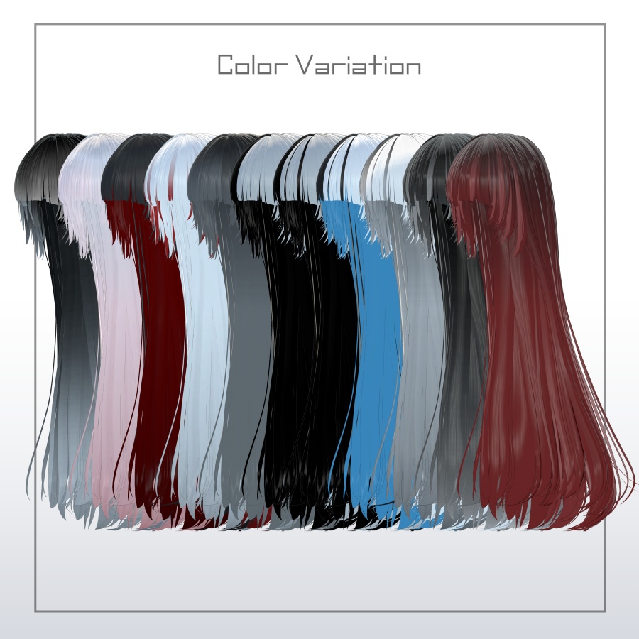 3Dヘアモデル VeilynLong【VRC Hair】