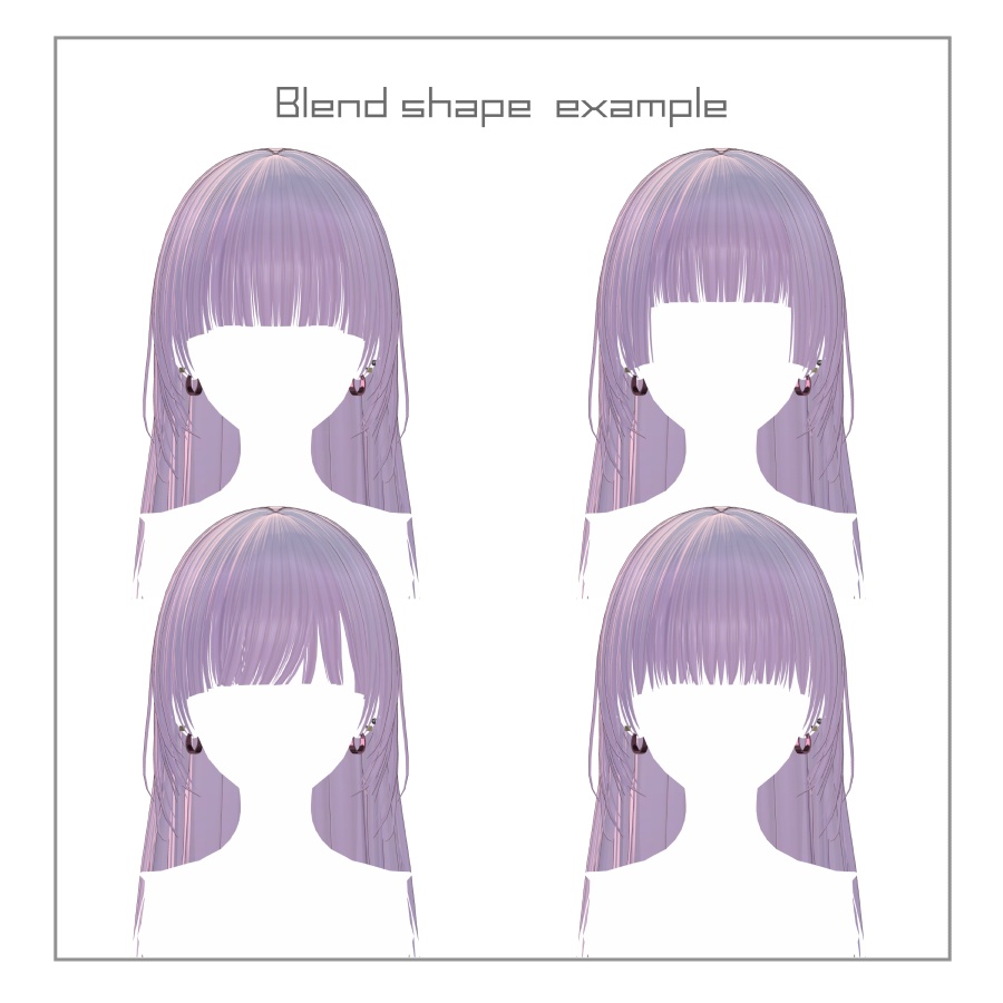 3Dヘアモデル VeilynLong【VRC Hair】