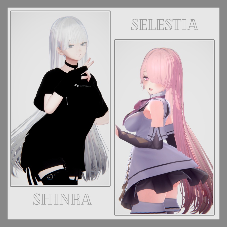 3Dヘアモデル VeilynLong【VRC Hair】