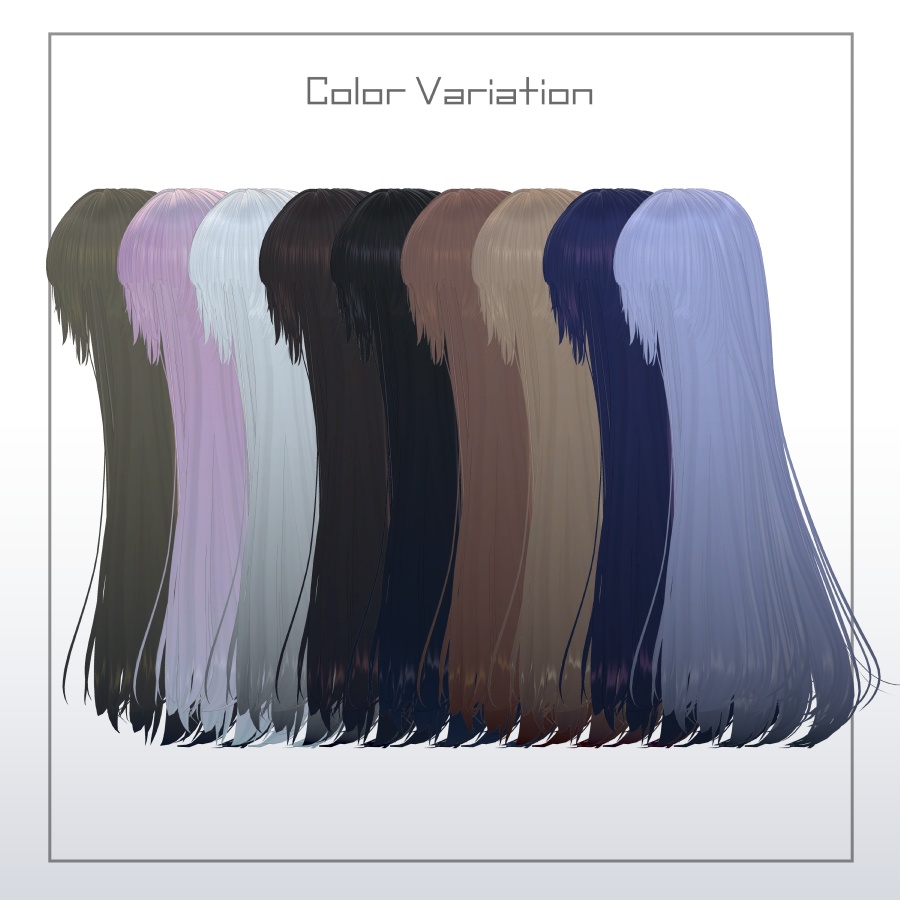3Dヘアモデル VeilynLong【VRC Hair】