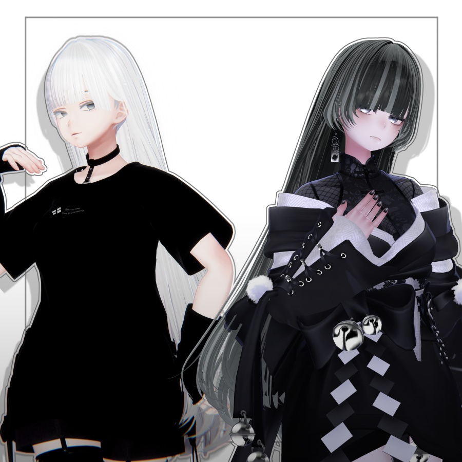 3Dヘアモデル VeilynLong【VRC Hair】