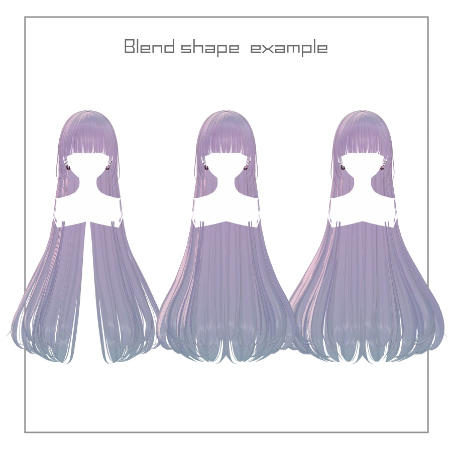 3Dヘアモデル VeilynLong【VRC Hair】