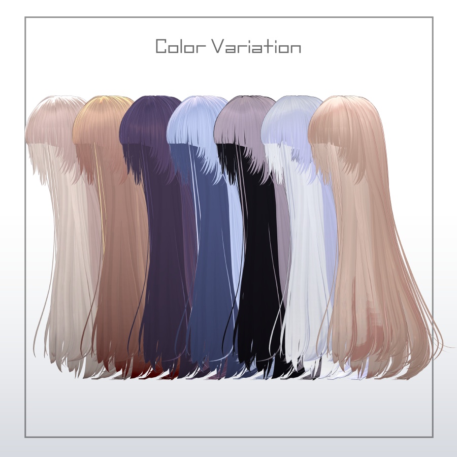 3Dヘアモデル VeilynLong【VRC Hair】