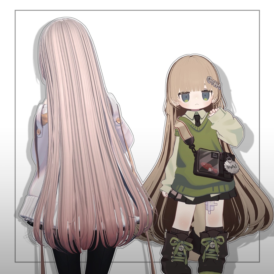 3Dヘアモデル VeilynLong【VRC Hair】