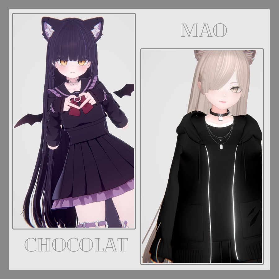 3Dヘアモデル VeilynLong【VRC Hair】