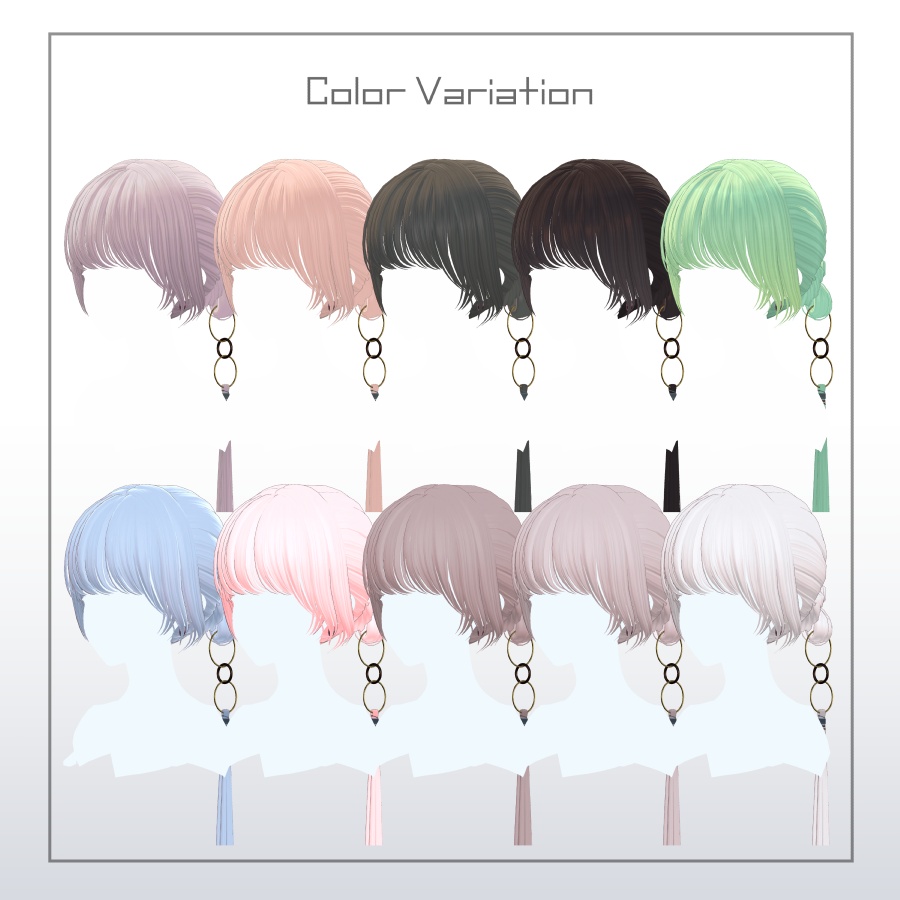 3Dヘアモデル OdangoRingPonite【VRC Hair】