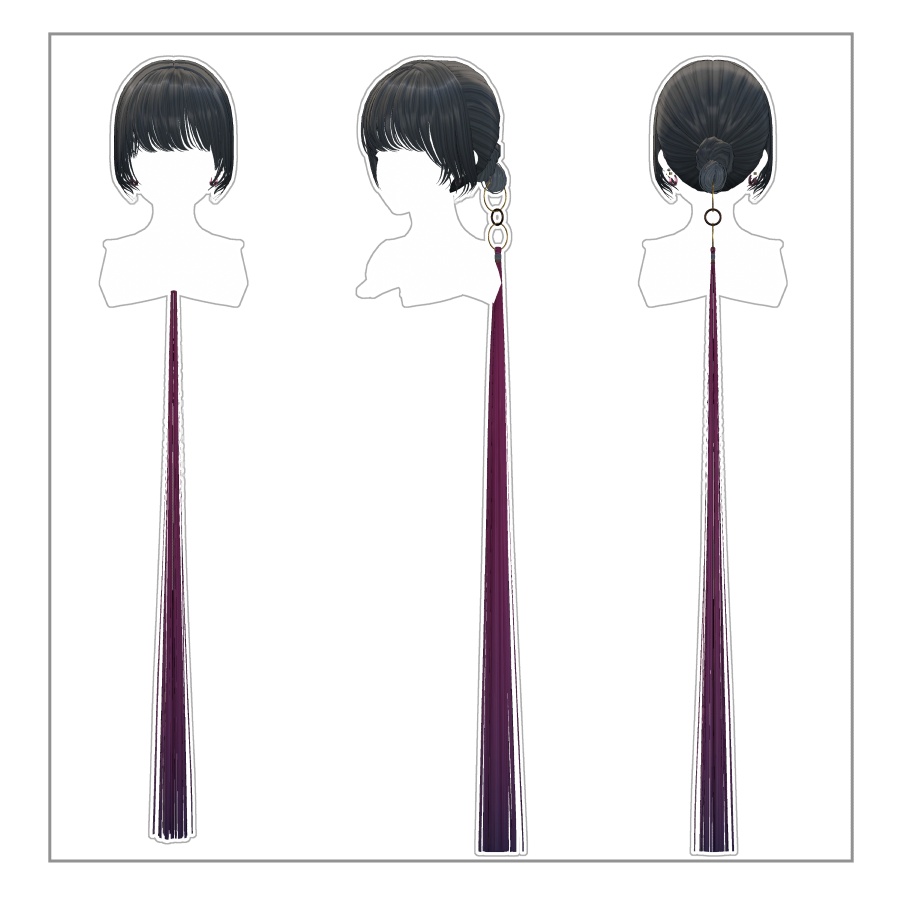 3Dヘアモデル OdangoRingPonite【VRC Hair】