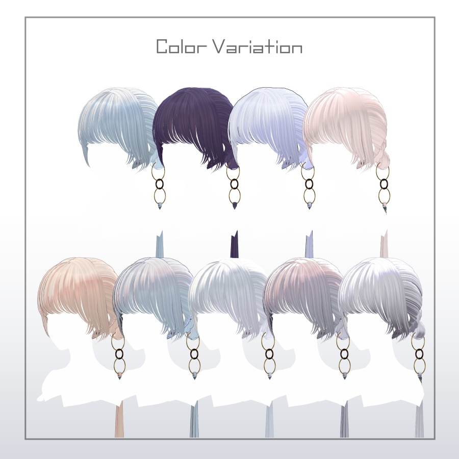 3Dヘアモデル OdangoRingPonite【VRC Hair】