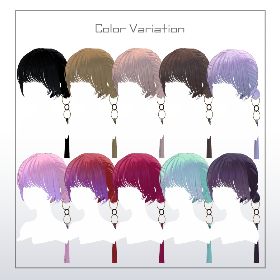 3Dヘアモデル OdangoRingPonite【VRC Hair】