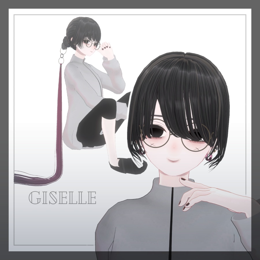 3Dヘアモデル OdangoRingPonite【VRC Hair】