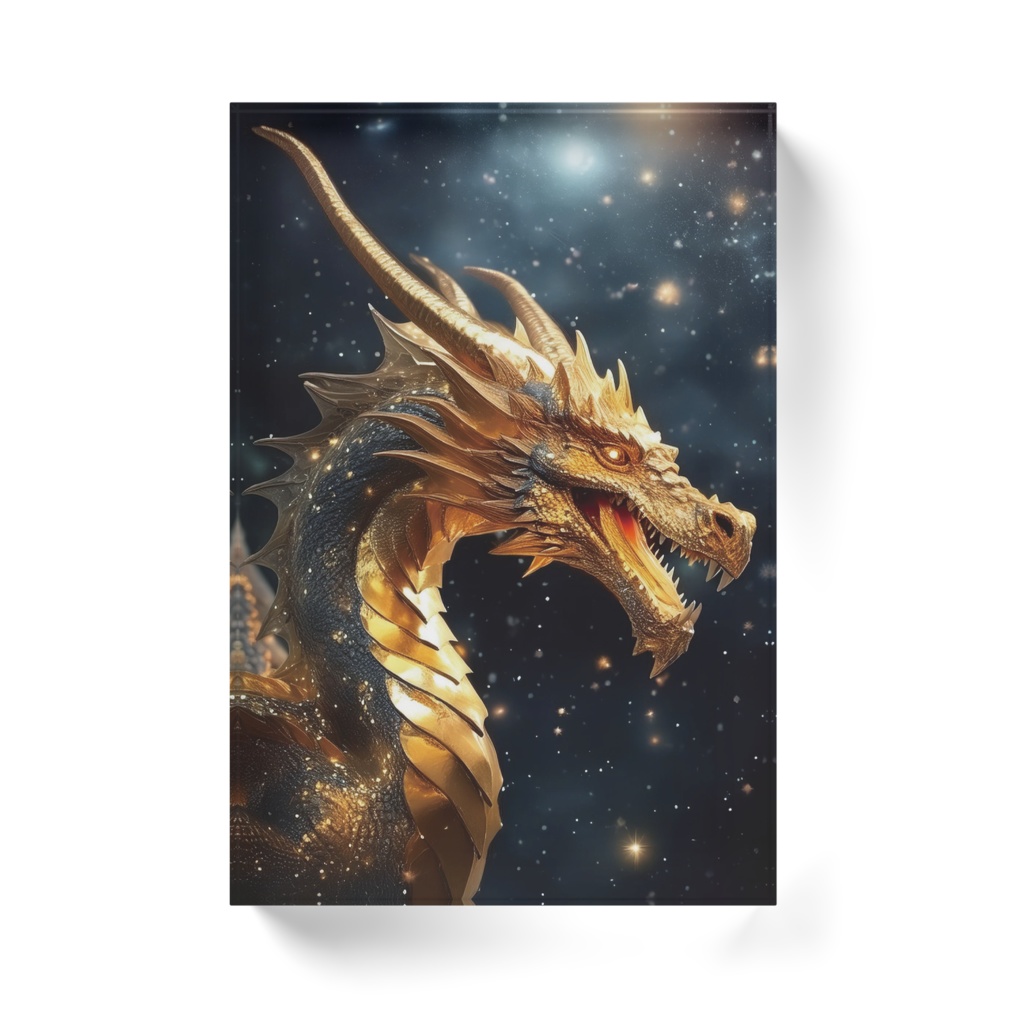 金の龍アクリルブロック