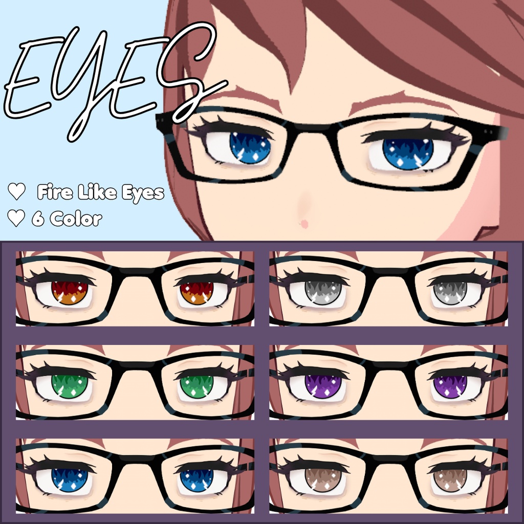 【VRoid】Fire Like Eyes (Irises) & Highlights