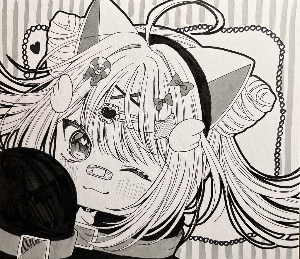 きのこと直筆イラストサイン色紙