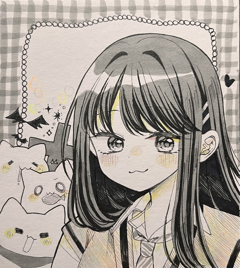 きのこと直筆イラストサイン色紙