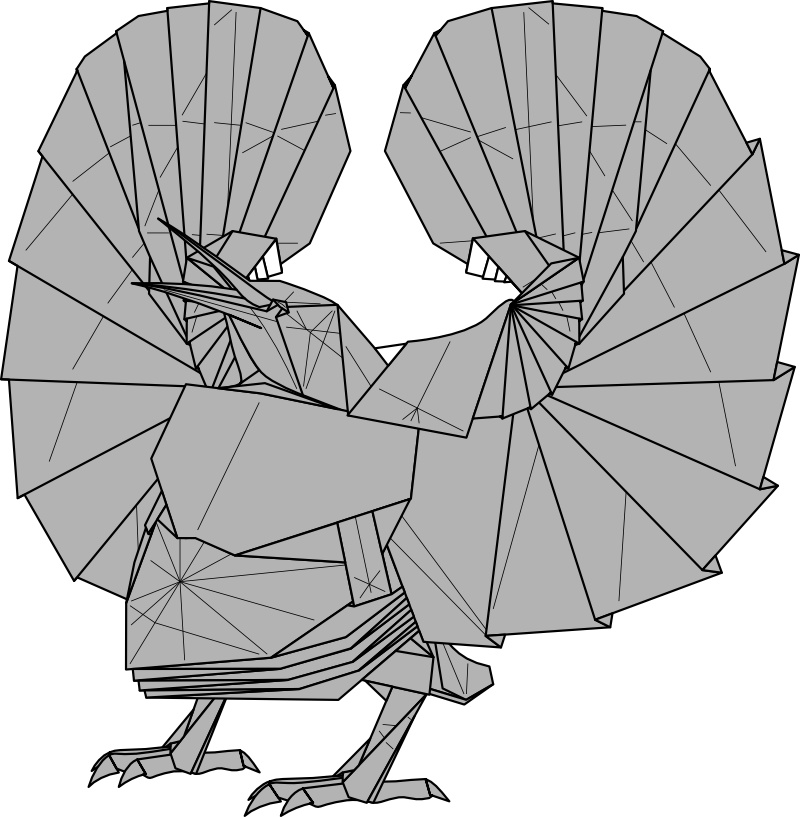 コウロコフウチョウ折り図 全11ページ 172行程