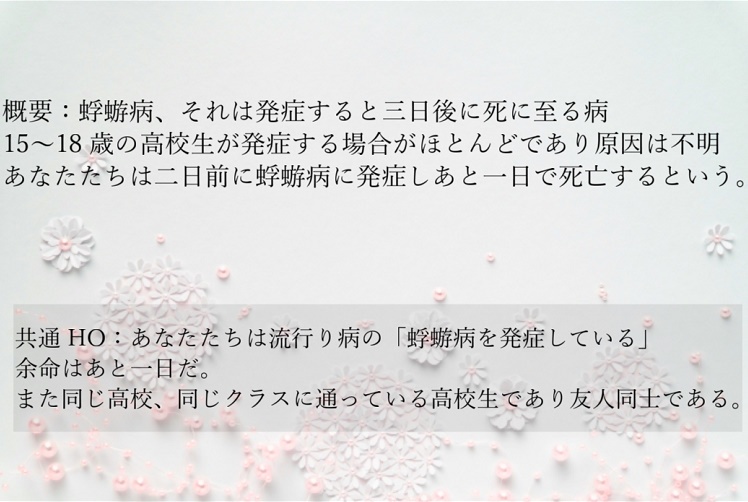 CoCシナリオ「蜉蝣の命は短い」