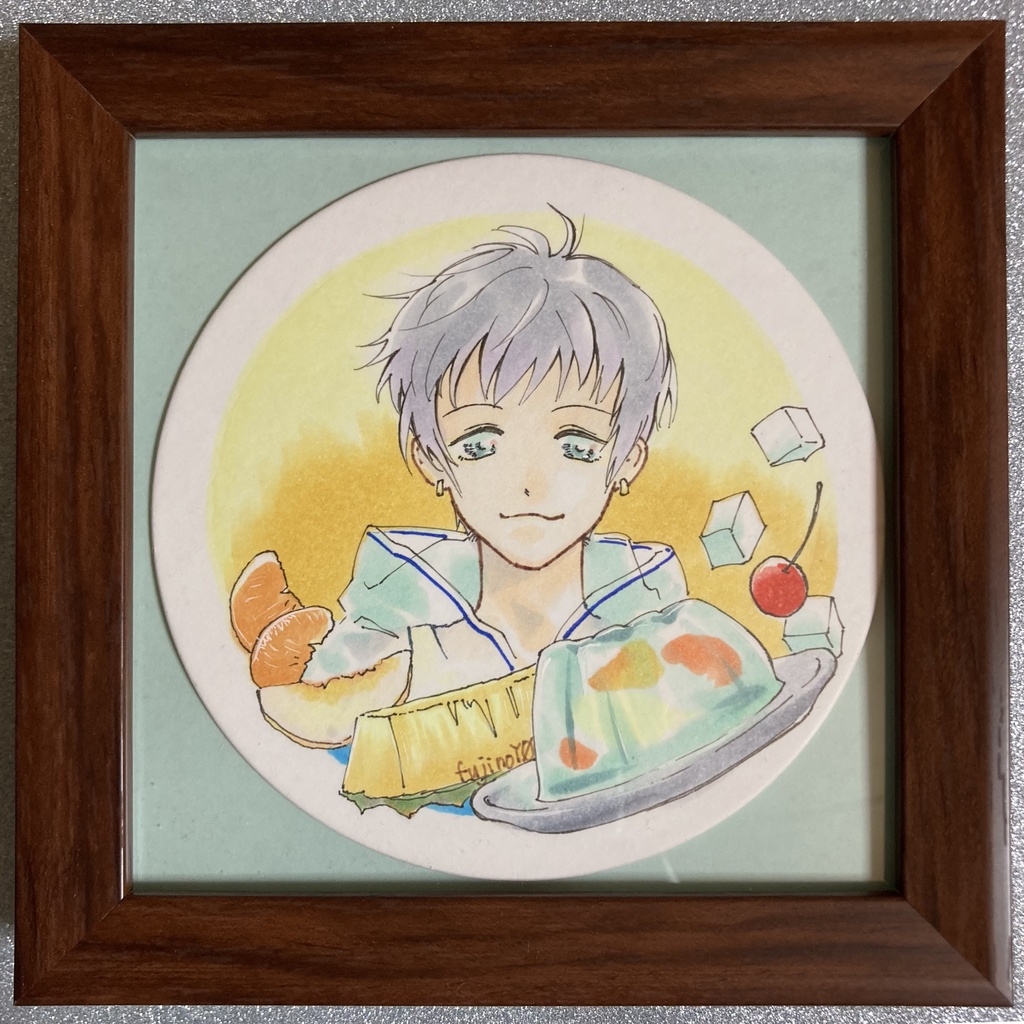 四季おかしシリーズ「フルーツゼリー氏」原画・額付き