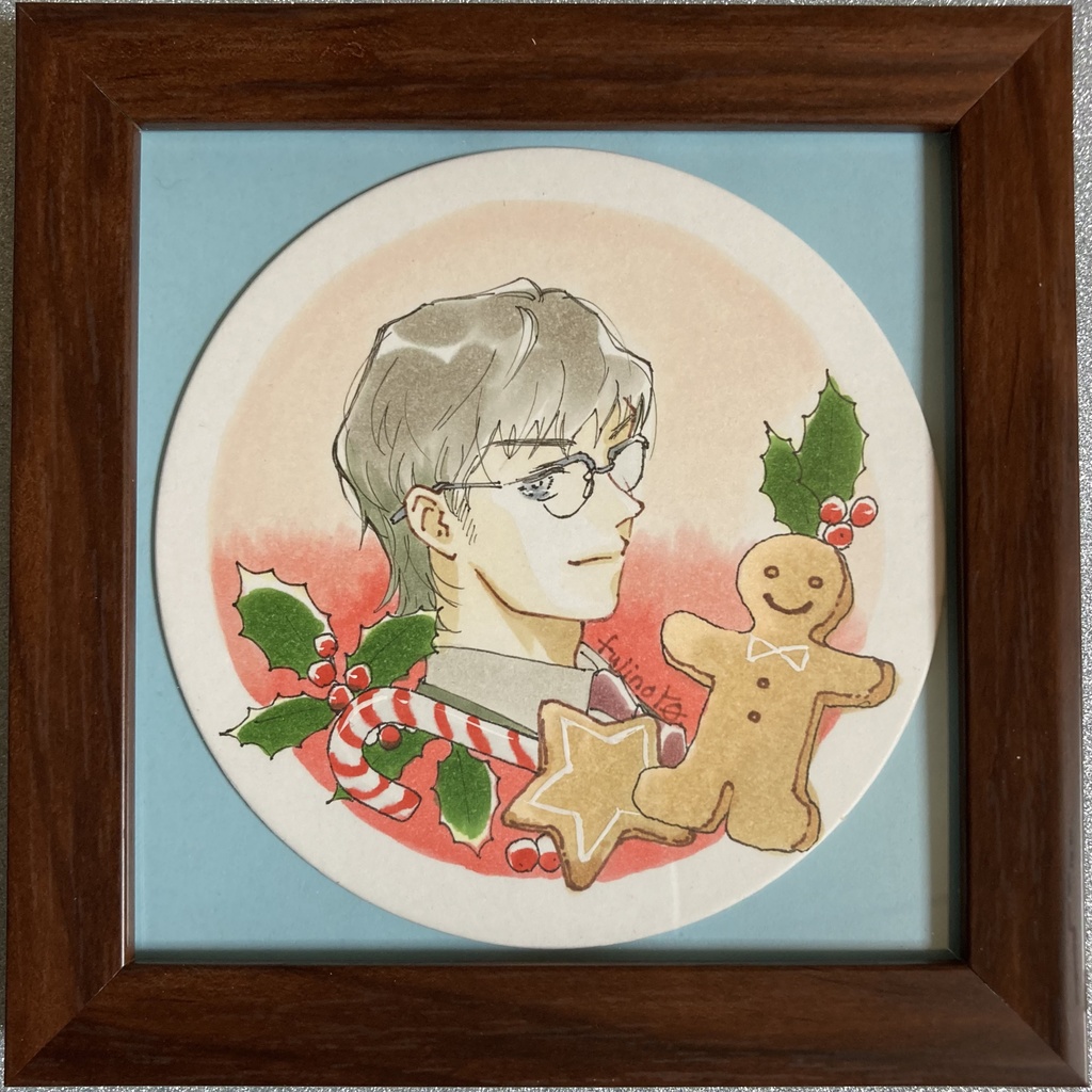 四季おかしシリーズ「ジンジャークッキーくん」原画・額付き