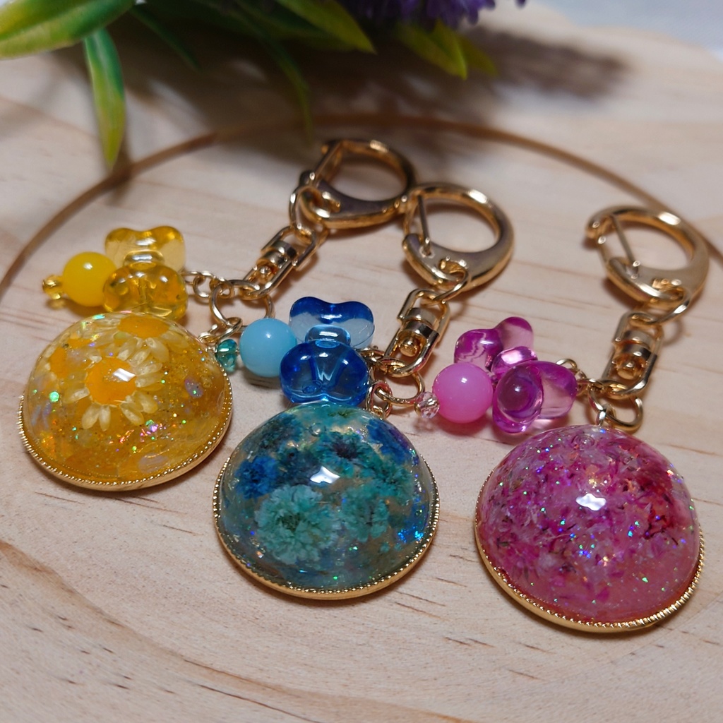 【ハトプリ】 フラワードームキーホルダー