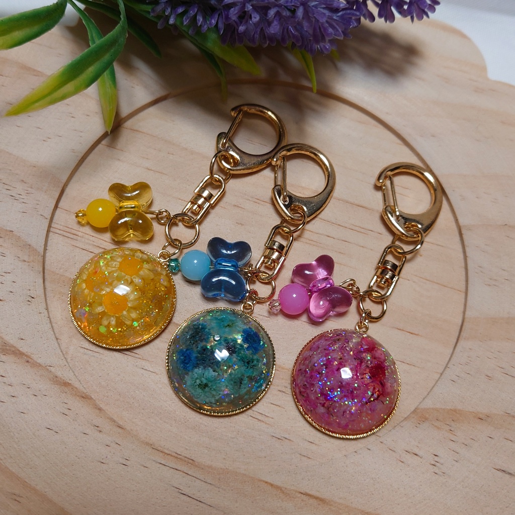 【ハトプリ】 フラワードームキーホルダー