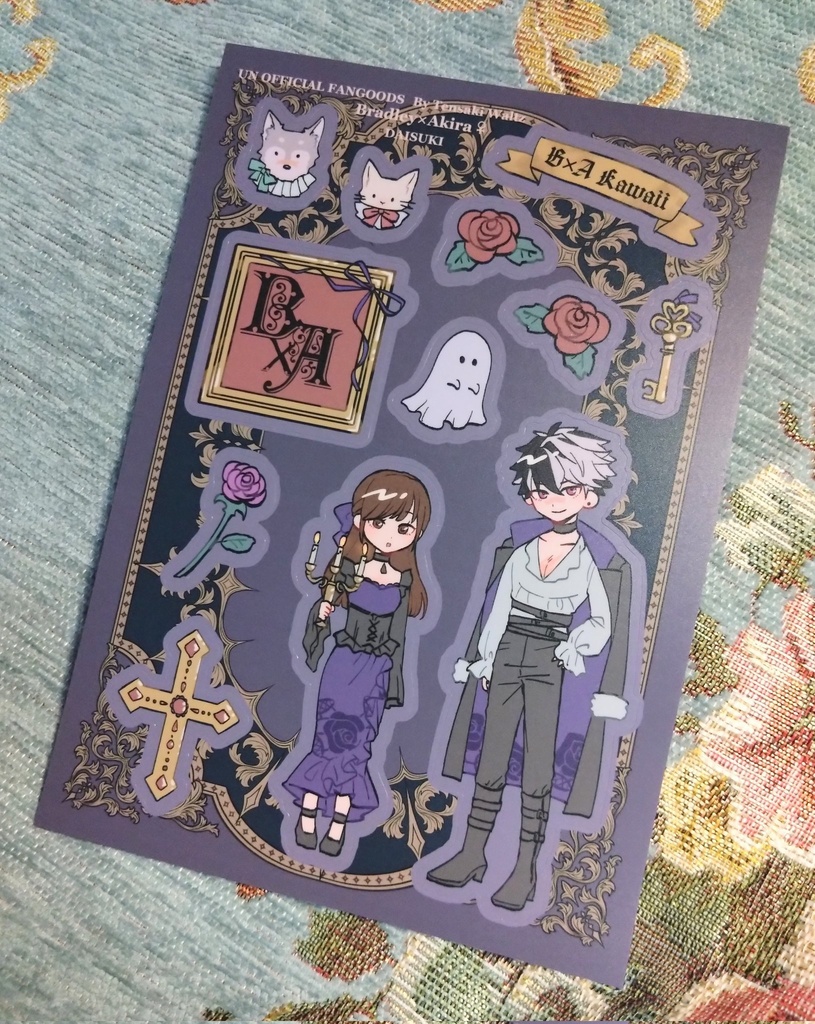 ゴシック風ブラ晶♀ハーフカットシール