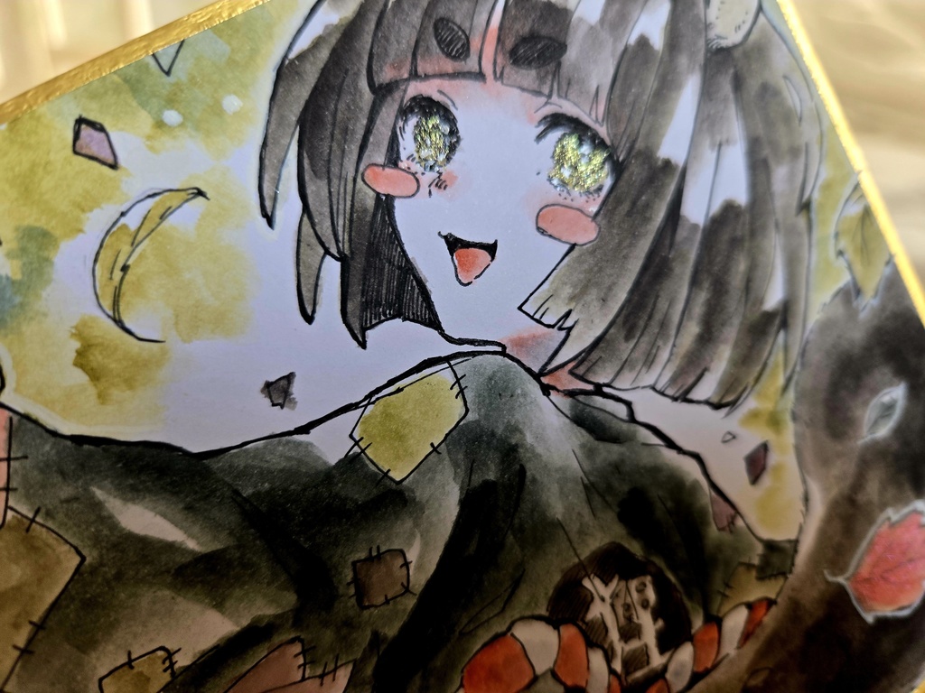 【創作】化け狸【色紙原画】