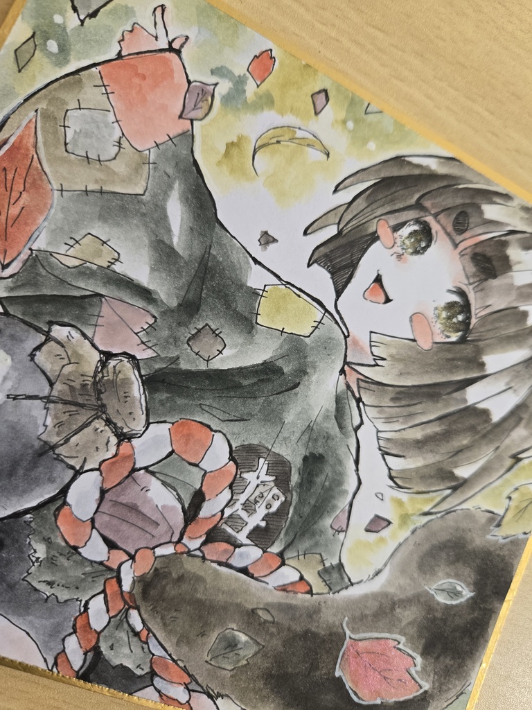 【創作】化け狸【色紙原画】